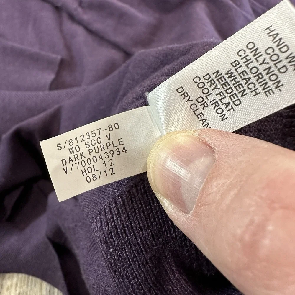 Banana Republic Silk Blend Long Sleeve V-Neck‎ Sweater Men's Size L Dark Purple